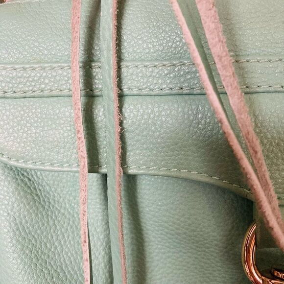Rebecca Minkoff Gold Chain Aqua Mint Crossbody Purse Bag - Picture 8 of 16